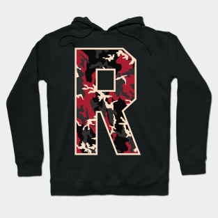 Initial Capital Letter R Camo Alphabet Gift Women Men Kids Hoodie